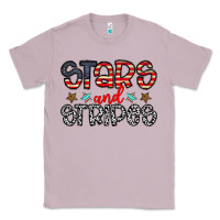Lilac stars and stripes Classic Tee - CowhideDigitalArt