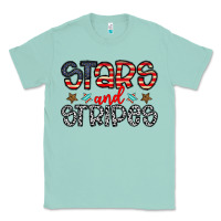 Seafoam stars and stripes Classic Tee - CowhideDigitalArt