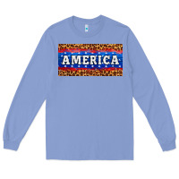 Colony Blue america license plate Long Sleeve Tee - HRA Design Shop