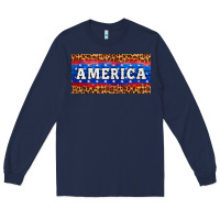 Navy america license plate Long Sleeve Tee - HRA Design Shop