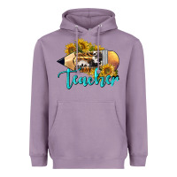 Lavender Western Teacher Pencil Heavyweight Hoodie - LillyAllenDesigns