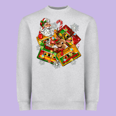 Christmas Cassette Tapes Heavyweight Sweatshirt Designed By Zillion Design Studio