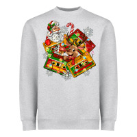 Heather Grey christmas cassette tapes Heavyweight Sweatshirt - Zillion Design Studio