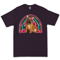 Plum french bulldog floral rainbow Premium Tee - Artiststas