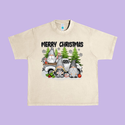 Merry Christmas Gnomies Urban Heavy Tee Designed By Texasbilliewilder