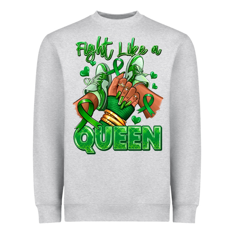 Green Ribbon Liver Cancer Afro Girl Sneakers Heavyweight Sweatshirt by RanaPortraitStore | Teevron
