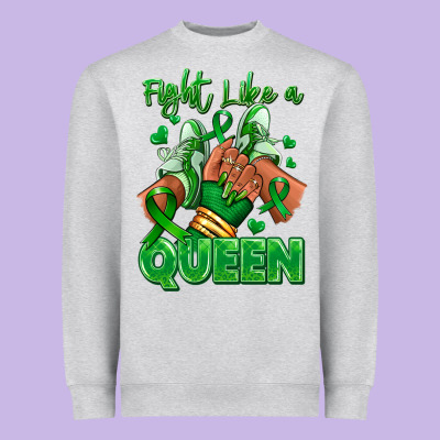 Heavyweight Sweatshirt green ribbon liver cancer afro girl sneakers