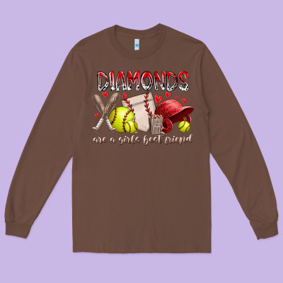 Diamonds Are A Girls Best Friends Long Sleeve Tee Designed By Racoondesign