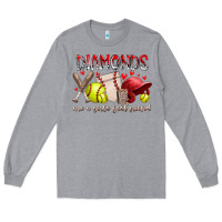 Heather Grey diamonds are a girls best friends Long Sleeve Tee - RacoonDesign