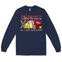 Navy diamonds are a girls best friends Long Sleeve Tee - RacoonDesign