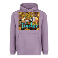 Lavender Western Teacher Pencil With Sunflowers Heavyweight Hoodie - LillyAllenDesigns