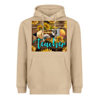 Mushroom Western Teacher Pencil With Sunflowers Heavyweight Hoodie - LillyAllenDesigns