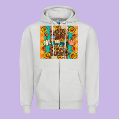 Thankful Grateful Blessed Zipper Hoodie Designed By Artiststas