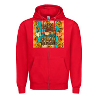 Red Thankful grateful blessed Zipper Hoodie - Artiststas