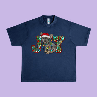 French Bulldog Christmas Joy Urban Heavy Tee Designed By Ranaportraitstore