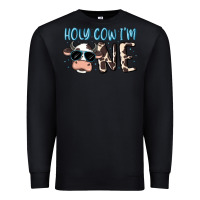 Black holy cow i'm one Premium Sweatshirt - MaliasSmallBusiness
