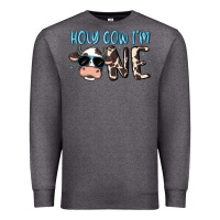 Charcoal Heather holy cow i'm one Premium Sweatshirt - MaliasSmallBusiness