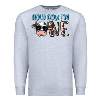 Heather Grey holy cow i'm one Premium Sweatshirt - MaliasSmallBusiness