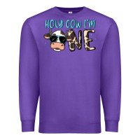Purple holy cow i'm one Premium Sweatshirt - MaliasSmallBusiness