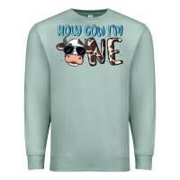 Seafoam holy cow i'm one Premium Sweatshirt - MaliasSmallBusiness