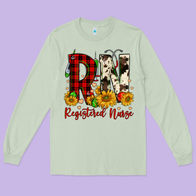 Christmas Rn Registered Nurse Long Sleeve Tee Designed By Fadigitalartstudio