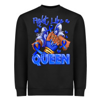 Black fight like a queen navy blue colon cancer afro gir Heavyweight Sweatshirt - RanaPortraitStore