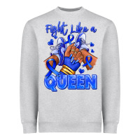 Heather Grey fight like a queen navy blue colon cancer afro gir Heavyweight Sweatshirt - RanaPortraitStore