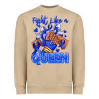 Mushroom fight like a queen navy blue colon cancer afro gir Heavyweight Sweatshirt - RanaPortraitStore