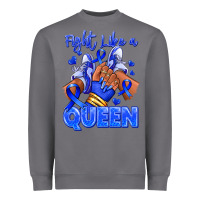 Storm fight like a queen navy blue colon cancer afro gir Heavyweight Sweatshirt - RanaPortraitStore
