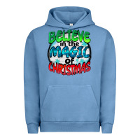 Pigment Pebble Blue believe in the magic of christmas Urban Hoodie - BarkalooDesign