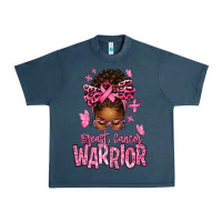 Midnight Navy brest cancer warrior afro messy bun Urban Heavy Tee - texasbilliewilder