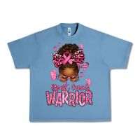 Pebble Blue brest cancer warrior afro messy bun Urban Heavy Tee - texasbilliewilder