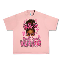 Salmon brest cancer warrior afro messy bun Urban Heavy Tee - texasbilliewilder
