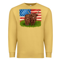 Antique Gold American cows Premium Sweatshirt - MaliasSmallBusiness