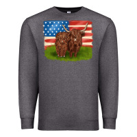 Charcoal Heather American cows Premium Sweatshirt - MaliasSmallBusiness