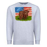 Heather Grey American cows Premium Sweatshirt - MaliasSmallBusiness