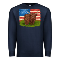 Navy American cows Premium Sweatshirt - MaliasSmallBusiness