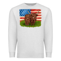 Oatmeal Heather American cows Premium Sweatshirt - MaliasSmallBusiness