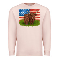 Pale Pink American cows Premium Sweatshirt - MaliasSmallBusiness