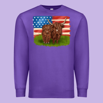 American Cows Premium Sweatshirt Designed By Maliassmallbusiness
