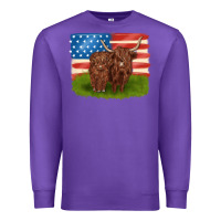 Purple American cows Premium Sweatshirt - MaliasSmallBusiness