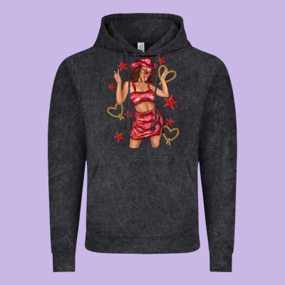 Vintage Hoodie heart cowgirl