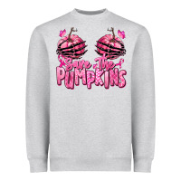 Heather Grey save the pumpkins breast cancer Heavyweight Sweatshirt - RanaPortraitStore