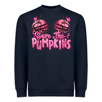 Navy save the pumpkins breast cancer Heavyweight Sweatshirt - RanaPortraitStore