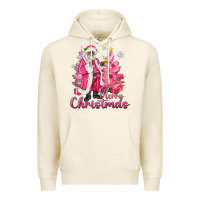 Tofu Pink Merry Christmas Black Santa Premium Hoodie - MaliasSmallBusiness