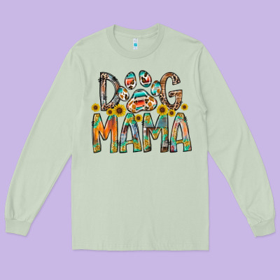 Dog Mama Long Sleeve Tee Designed By Racoondesign