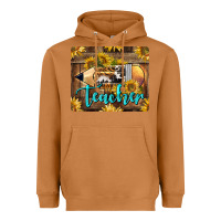 Meerkat Western Teacher Pencil With Sunflowers Heavyweight Hoodie - LillyAllenDesigns