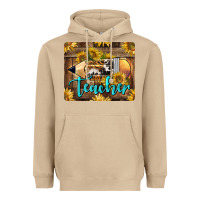 Western Teacher Pencil With Sunflowers Heavyweight Hoodie | Teevron