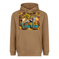 Toasted Coconut Western Teacher Pencil With Sunflowers Heavyweight Hoodie - LillyAllenDesigns