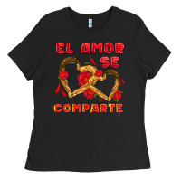 Black el amor se comparte with churros Ladies Tee - AdoDesignShop